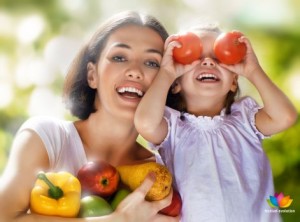 eating healthy food