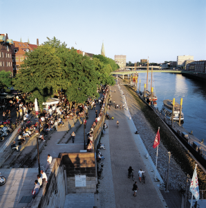 _Promenáda Schlachte, foto Dietmar Banck (www.banck.de), zdroj Bremer Touristik Zentrale