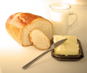 chleba s máslem