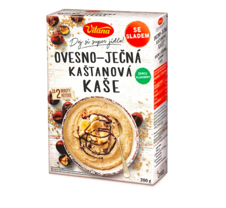 ovesno ječná kaštanová kaše