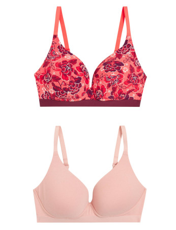 marksandspencer_SS21_BRA_T33_3291A_sada 2 hladkych bavlnenych podprsenek bez kostic_koralova a ruzova_velikost A-E_799Kc_2ks