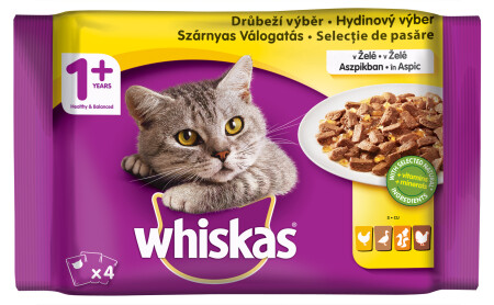 Whiskas_ kapsicka_4pack_drubezi vyber v zele