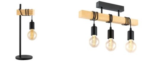 Stolní lampa, Eglo, 1199 Kč a Stropní svítidlo, Eglo, 2119 Kč, XXXLutz