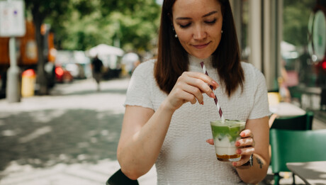 Iced coconut mango matcha