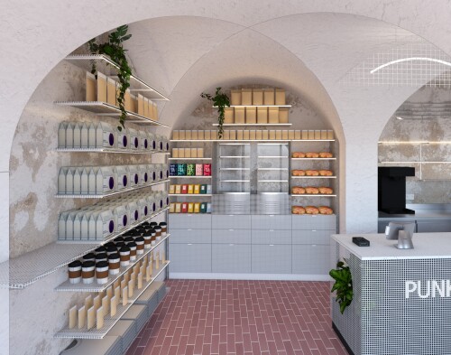 Vizualizace Punkt_Starobrněnská - Pohled od vstupu